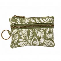 2321 Olive Floral Quilted Coin & Accessory Pouch