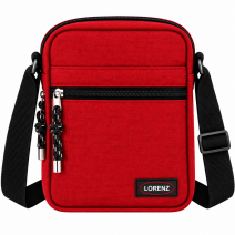 2513 Red Small Bag With 2 Top Zips & Front Pocket (New)