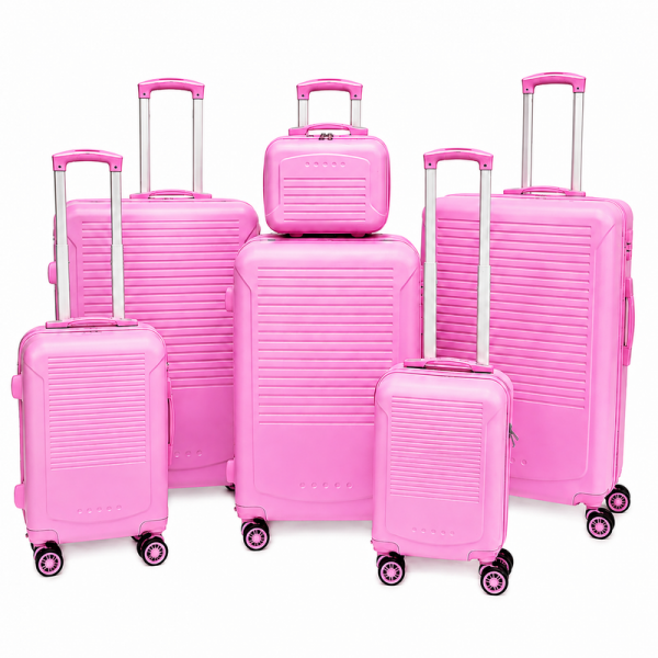 T-HC-716 SET OF 6 Pink Premium Hard Shell Suitcases