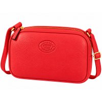 0595 Rosso Pebble Leather Tripple Top Zip Rfid X-Body Bag (New) 0595 Rosso Pebble Leather Tripple Top Zip Rfid X-Body Bag (New)