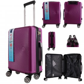 T-HC-US-1830 PURPLE CABIN-SIZE EASYJET TRAVEL TROLLEY SUITCASE