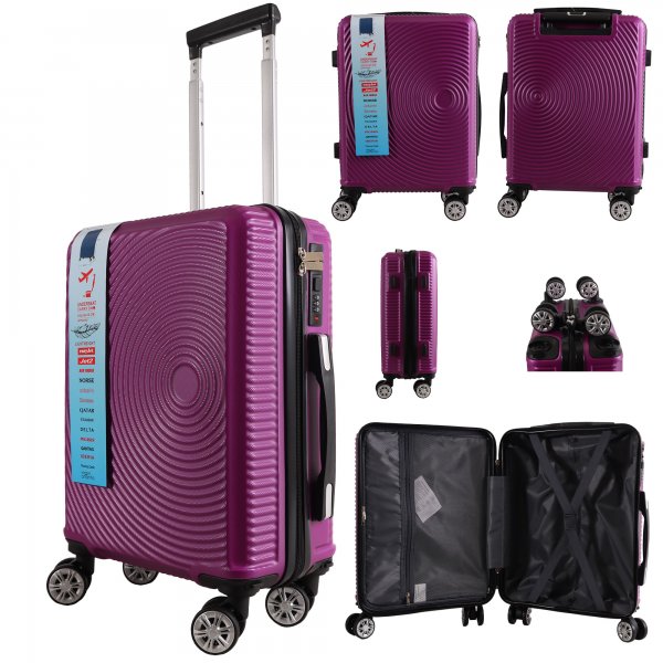 T-HC-US-1830 PURPLE CABIN-SIZE EASYJET TRAVEL TROLLEY SUITCASE