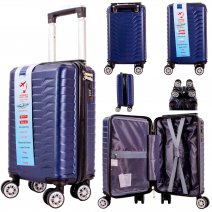 T-HC-US-1627 NAVY 15.7'' UNDER-SEAT CABIN-SIZE TRAVEL TROLLEY