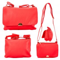 JBFB374 RED PU SHOULDER BAG