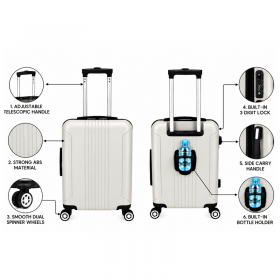 T-HC-US-1862 White EasyJet Cabin Travel Suitcase