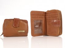 4620 TAN Twin Zip Economy Patch Purse Wallet