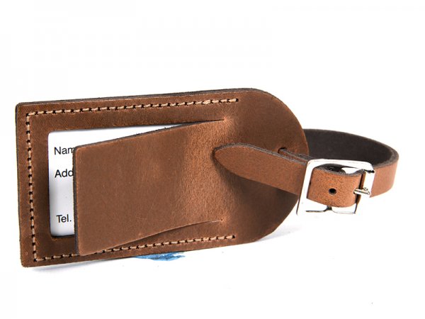 LEATHER TAG LIGHT BROWN MATT