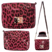 ANI45697BER MAGNET LOCK FLIP-OVER W/SHOULDER STRAP FASHION BAG