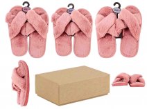 SL108 PINK LADIES SLIPPERS BOX OF 12 S/M/L