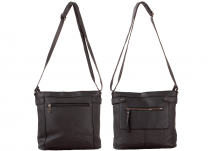 JBFB351 Black 3 Zip Shoulder Bag w/ Adjustable Strap