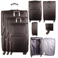 H-032 BLACK TRAVEL TROLLEY SET OF 3