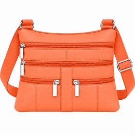 907 Orange Leather/PU Crossbag (New)