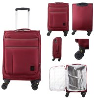 VINHO-0018630 BURGUNDY 21" CABIN SIZED TRAVEL TROLLEY SUITCASE
