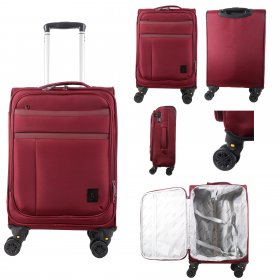 VINHO-0018630 BURGUNDY 21" CABIN SIZED TRAVEL TROLLEY SUITCASE