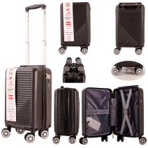T-HC-US-04 BLACK 15.7'' UNDER-SEAT CABIN-SIZE TROLLEY SUITCASE