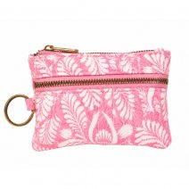 2321 Pink Floral Quilted Coin & Accessory Pouch