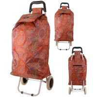 MS-001 FLOWER PATTERN RED TWO-WHEELED TROLLEY