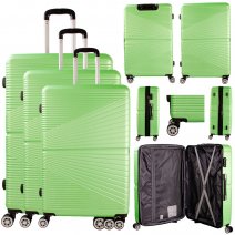 T-HC-12 LIME GREEN SET OF 3 TRAVEL TROLLEY SUITCASE