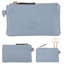 0588 ICEBERG PEBBLE LEATHER TOP ZIP COIN/KEY PURSE