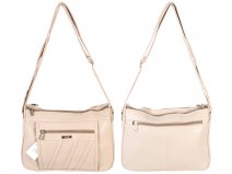 5862 PU Twin Top Zip Bag with Bk & Front Zip TAUPE