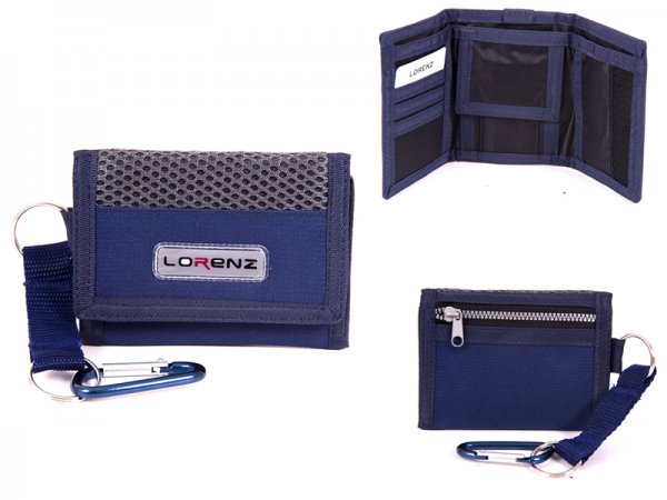 7999 NAVY Small Trifold Sports Wallet with Belt Hook
