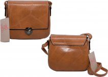 JBHB2575-TAN NICOLE BROWN PU SHOULDER PURSE