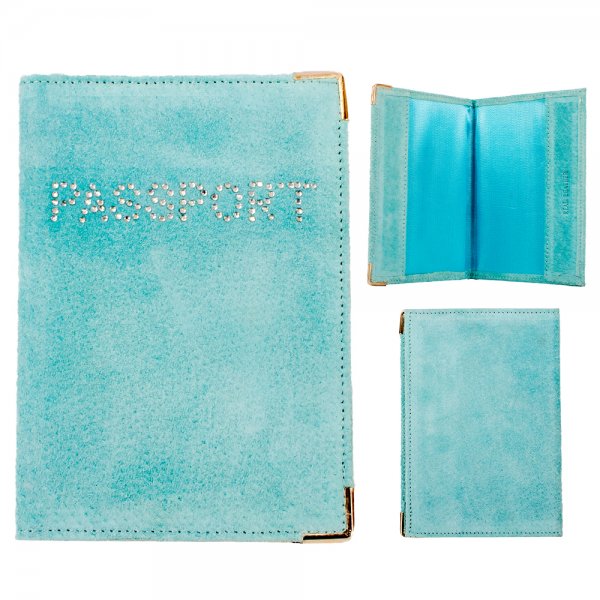 7414 CYAN UK PURE LEATHER PASSPORT HOLDER