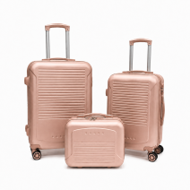 T-HC-716 SET OF 3 Rose Gold Premium Hard Shell Suitcases