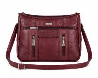 3734 Burgundy Lorenz Cow Hide Twin Top Zip Bag 3734 Burgundy Lorenz Cow Hide Twin Top Zip Bag