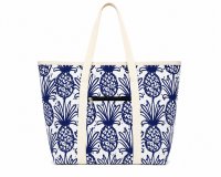 3408/Navy PineapplesTop Zip Tote/Beach 3408/Navy PineapplesTop Zip Tote/Beach
