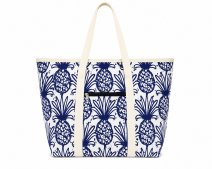 3408/Navy PineapplesTop Zip Tote/Beach
