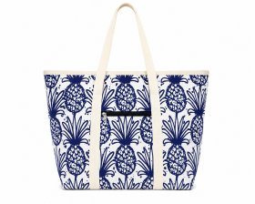 3408/Navy PineapplesTop Zip Tote/Beach