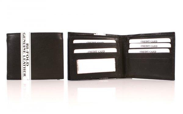 S-083 LEATHER WALLET BLACK - S134