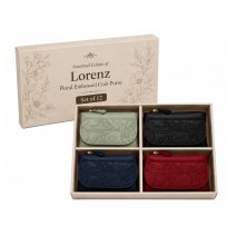 5706 Assorted Colors Lorenz Floral Embossed Coin Purse Set of 12