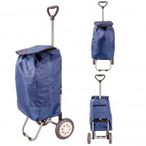 6957/W NAVY SHOPPING TROLLEY BAG W/ADJUSTABLE HANDLE