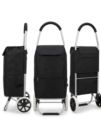 6954 Black 2-Wheel Foldable Shopping Trolley Cart