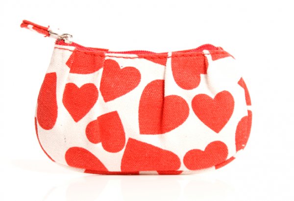 RED HEART COIN PURSE