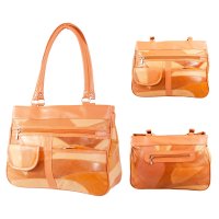 4777 MULTI TAN TWIN HANDLE HANDBAG
