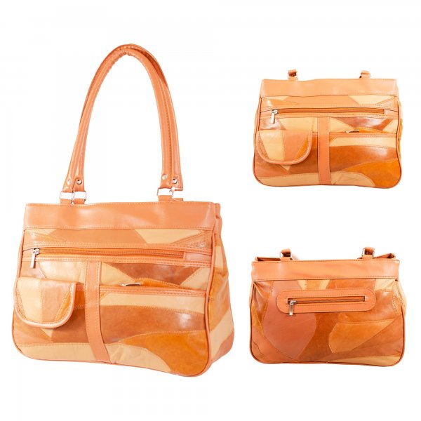 4777 MULTI TAN TWIN HANDLE HANDBAG