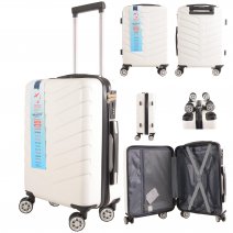 T-HC-US-1826 WHITE CABIN-SIZE EASYJET TRAVEL TROLLEY SUITCASE