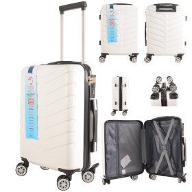 T-HC-US-1826 WHITE CABIN-SIZE EASYJET TRAVEL TROLLEY SUITCASE