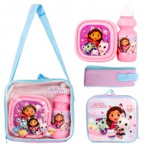 4160-3219 PINK GABBY'S DOLL HOUSE KIDS 3PCS LUNCH SET BAG