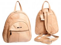 3748 TAN Cow Hide Backpack with 4 Zips