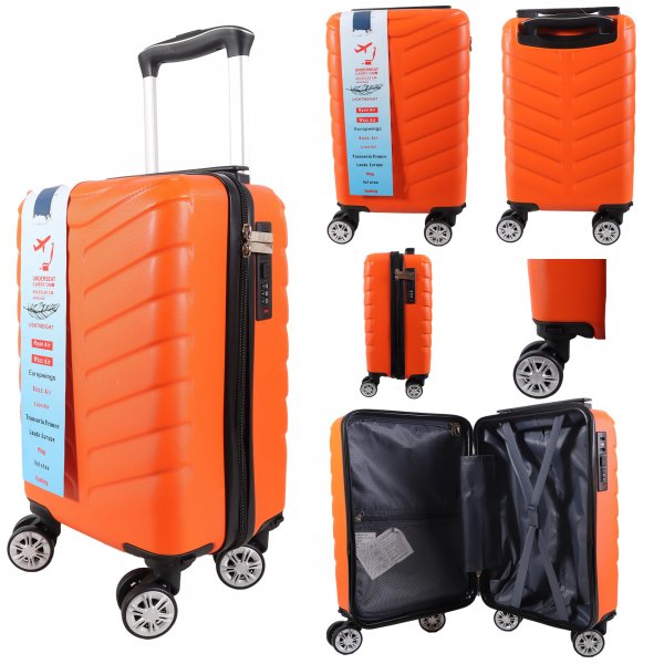 T-HC-US-1626 ORANGE RYAN AIR CABIN-SIZED TRAVEL TROLLEY SUITCASE