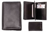 1166 BLACK LEATHER RFID PROOF CARD HOLDER