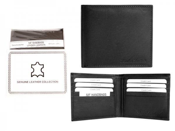 1061 RFID BLACK LONDON LEATHER WALLET