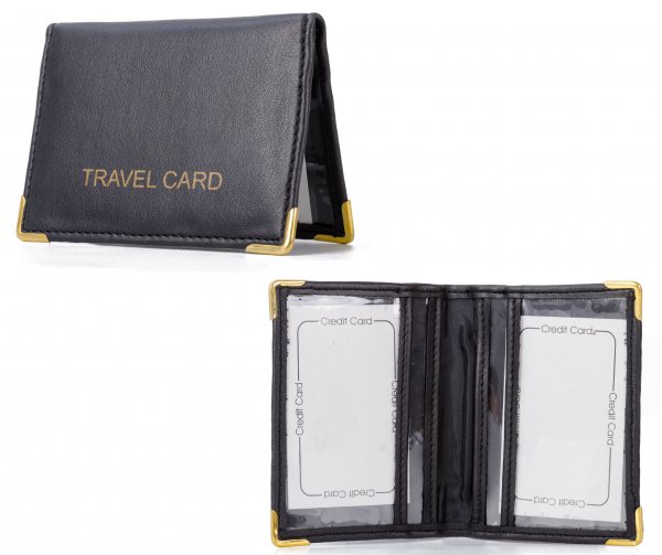 1500-P BLACK PU TRAVEL CARD WALLET