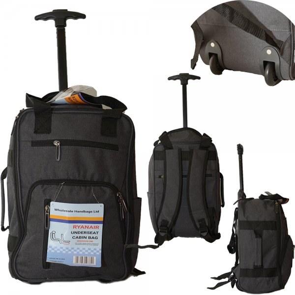 TR-R-002 GREY WHEELED RYANAIR UNDERSEAT CABIN BAG