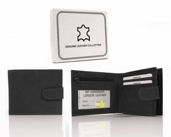 1180 RFID BLACK LONDON LEATHER WALLET
