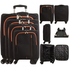 AR721 BLACK TRAVEL TROLLEY SET OF 4